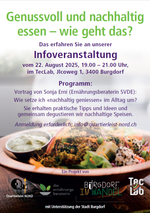 Flyer Nachhaltig geniessen